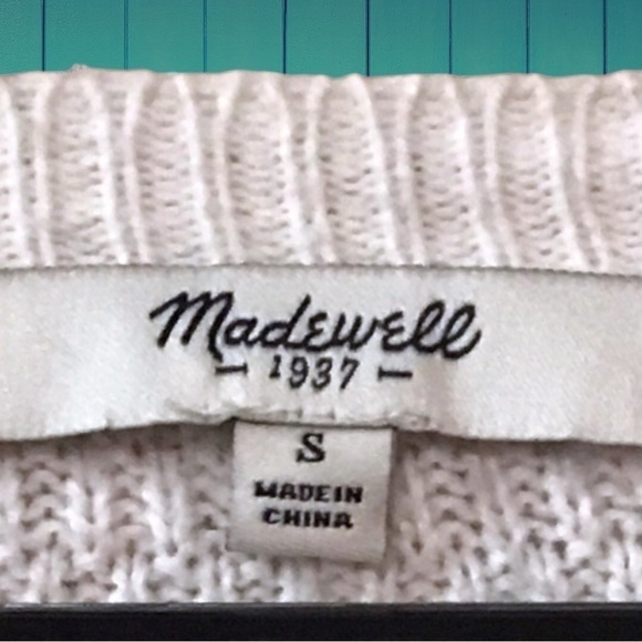 Madewell White Long Sleeve Textured Top - Picture 2 of 3